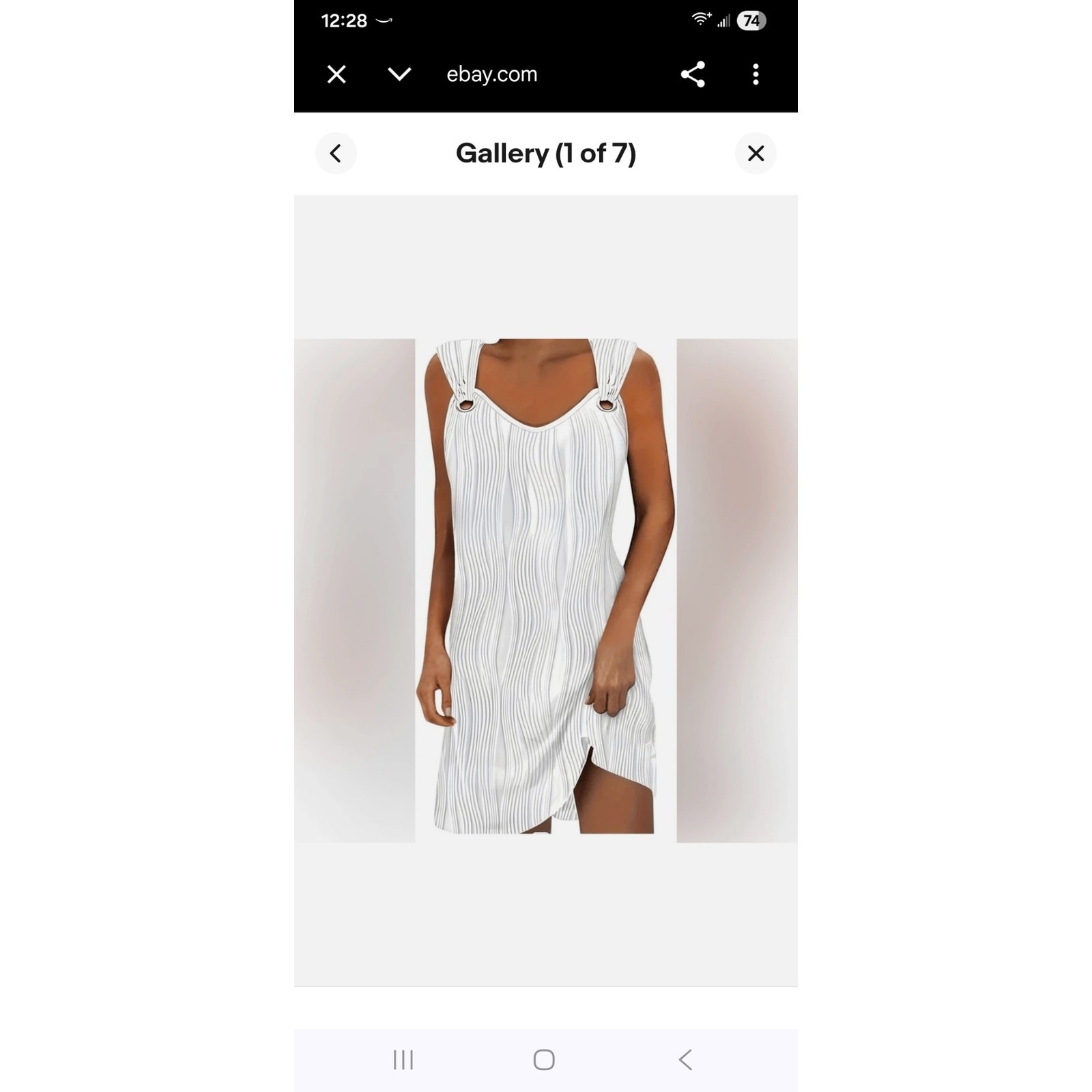 ETCYY Women’s White Summer Tank Dress Beach Wedding Vacation Knee Length medium