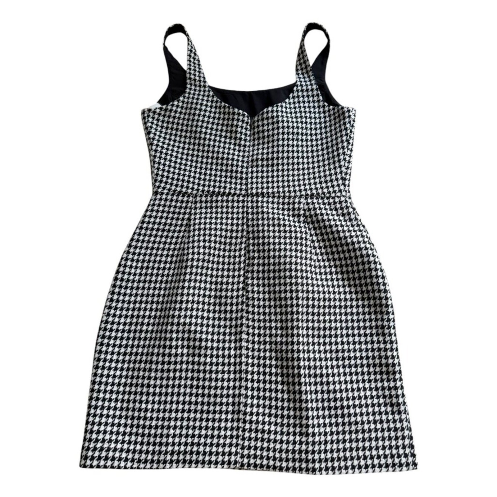Amanda Uprichard Amabella Houndstooth Mini Dress Black White Size Small Revolve