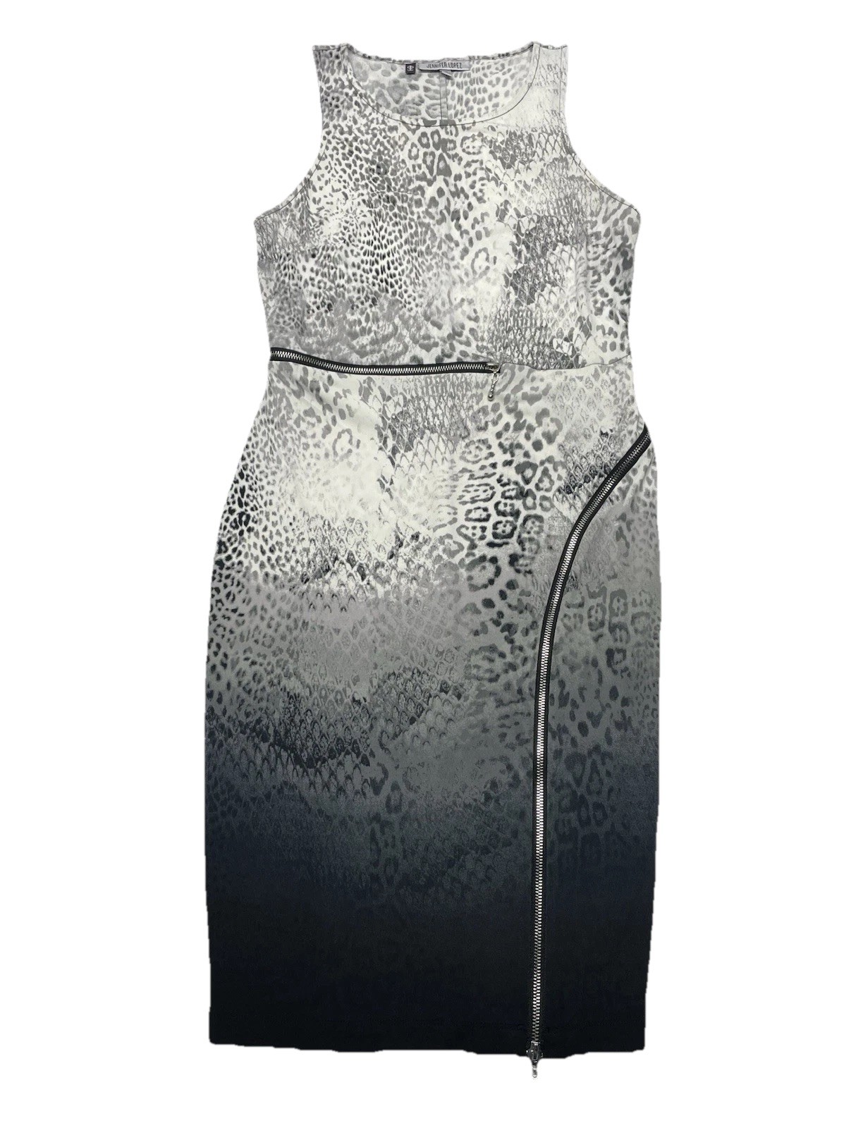 JLO Y2K Snake Leopard Animal Print Bodycon Mini Dress Size 10 Club Party Edgy