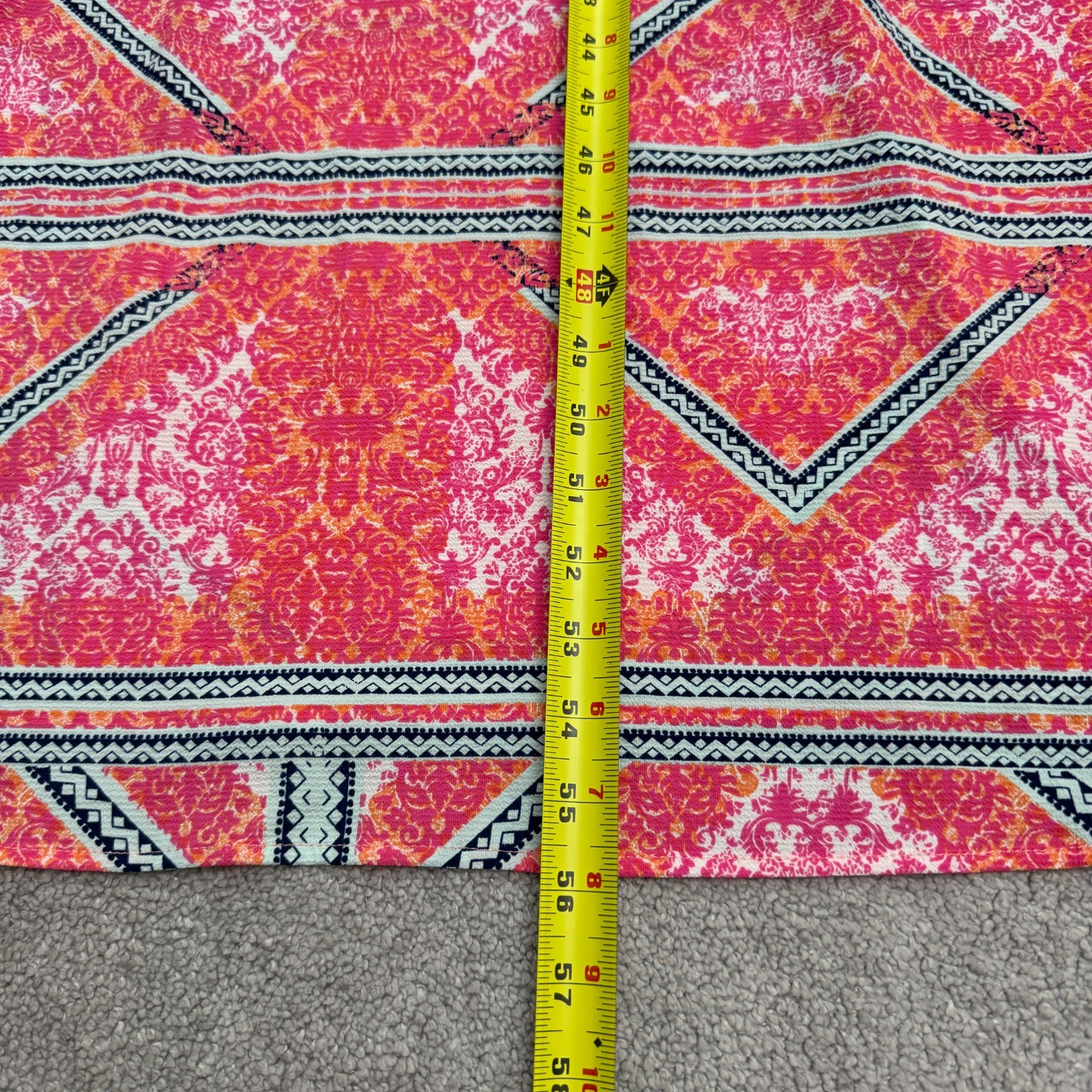 Minkpink Geometric Halter Maxi Dress Women Medium Pink Orange Backless Slit NWOT
