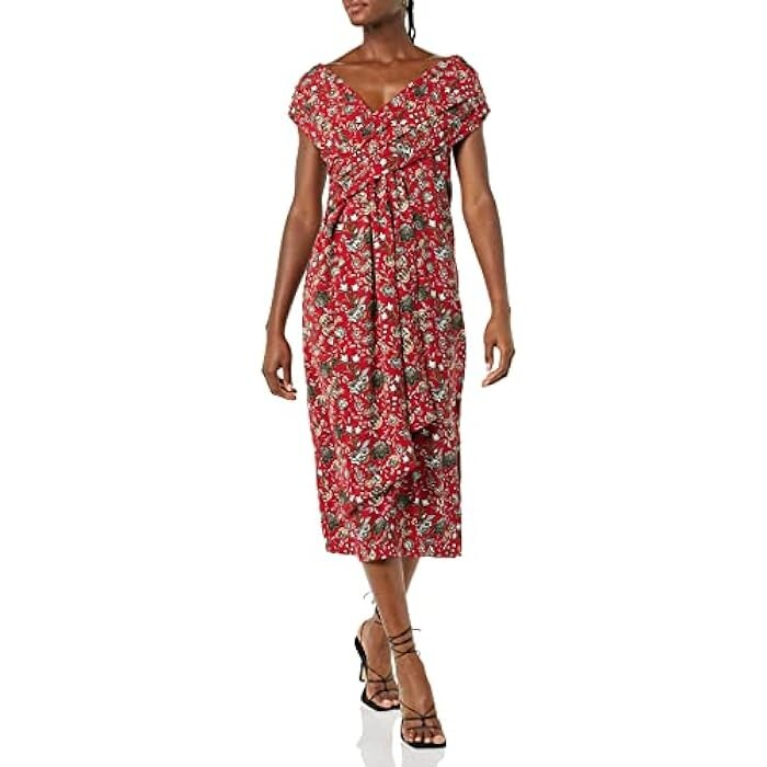 Making the Cut S3 Ep5 Floral Sash Wrapped Midi Dress Jeanette Inspired XL, NWT