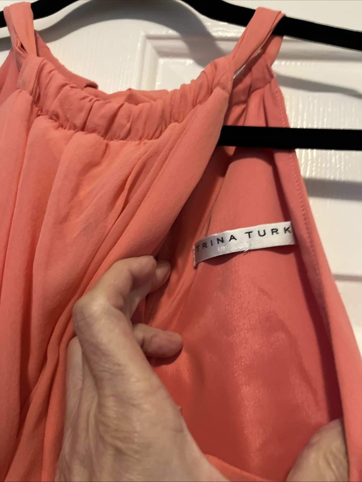 Trina Turk Pant dress W/ Billowing Cape Front And Back, Mid Thigh Length, Fitted