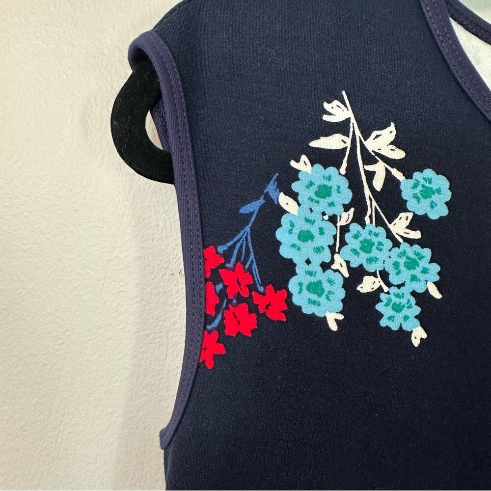 Draper James Women’s Sleeveless Dark Blue Navy Floral Slip-On Dress Size XS GUC