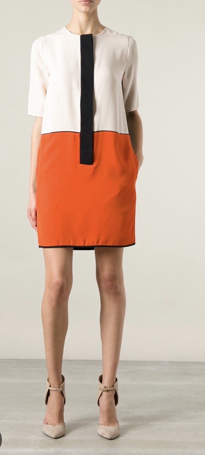 Victoria Beckham Women’s Colorblock Shift Short Sleeve Mini Dress. Size 4