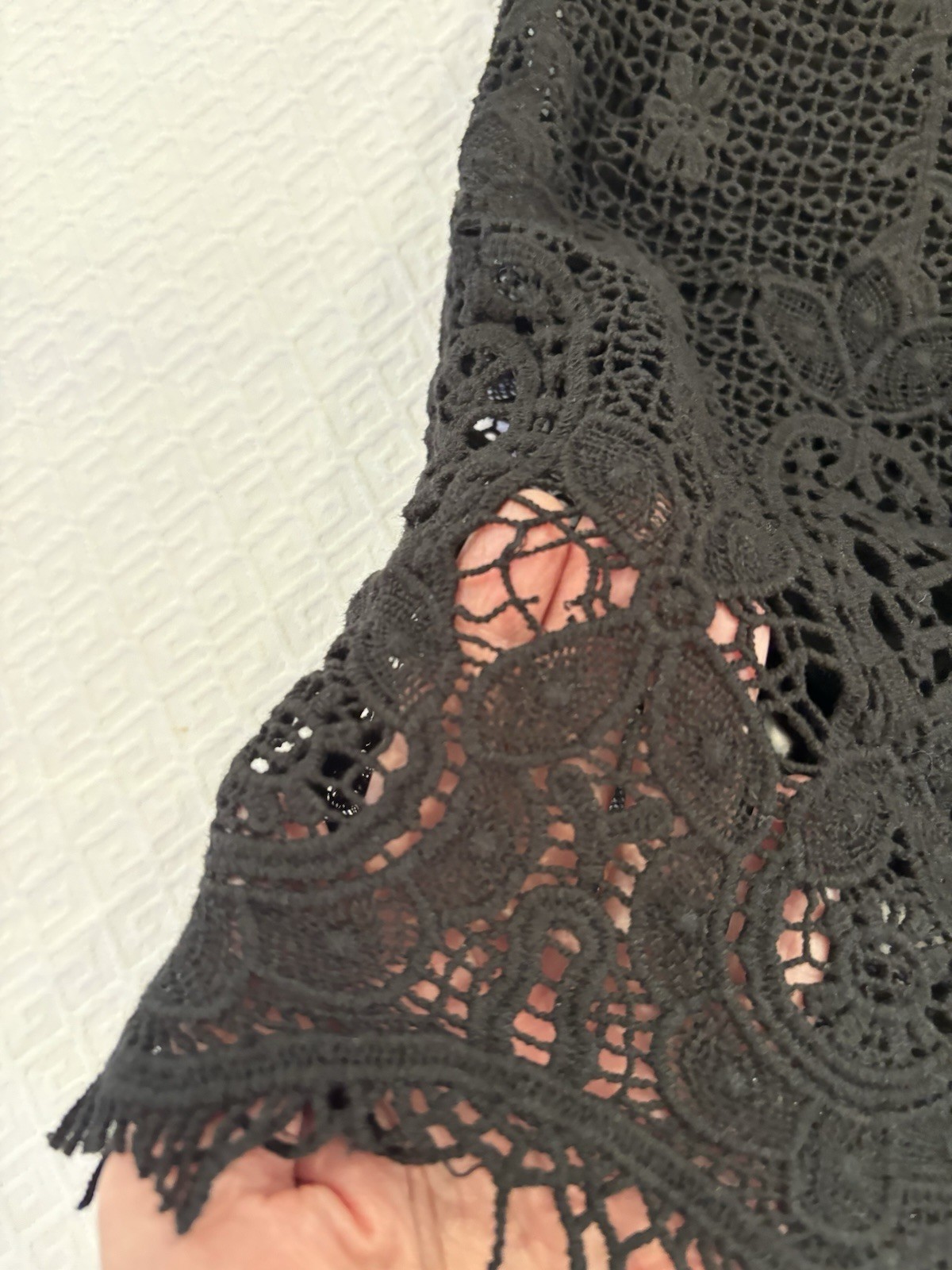 Gypsy 05 Global Village Total Crochet Dress M Fringe Boho Hippie Festival Party
