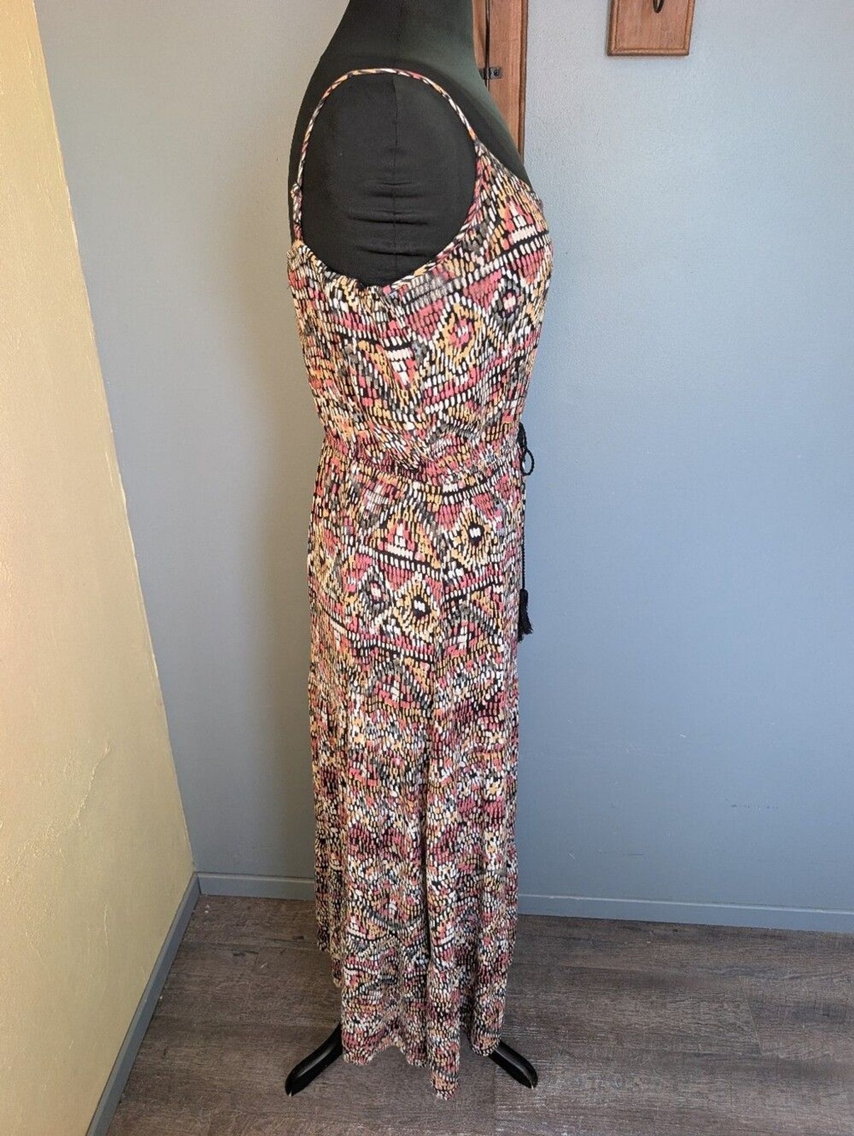 Lightweight Printed Pink Multi-Color Sleeveless Maxi Dress