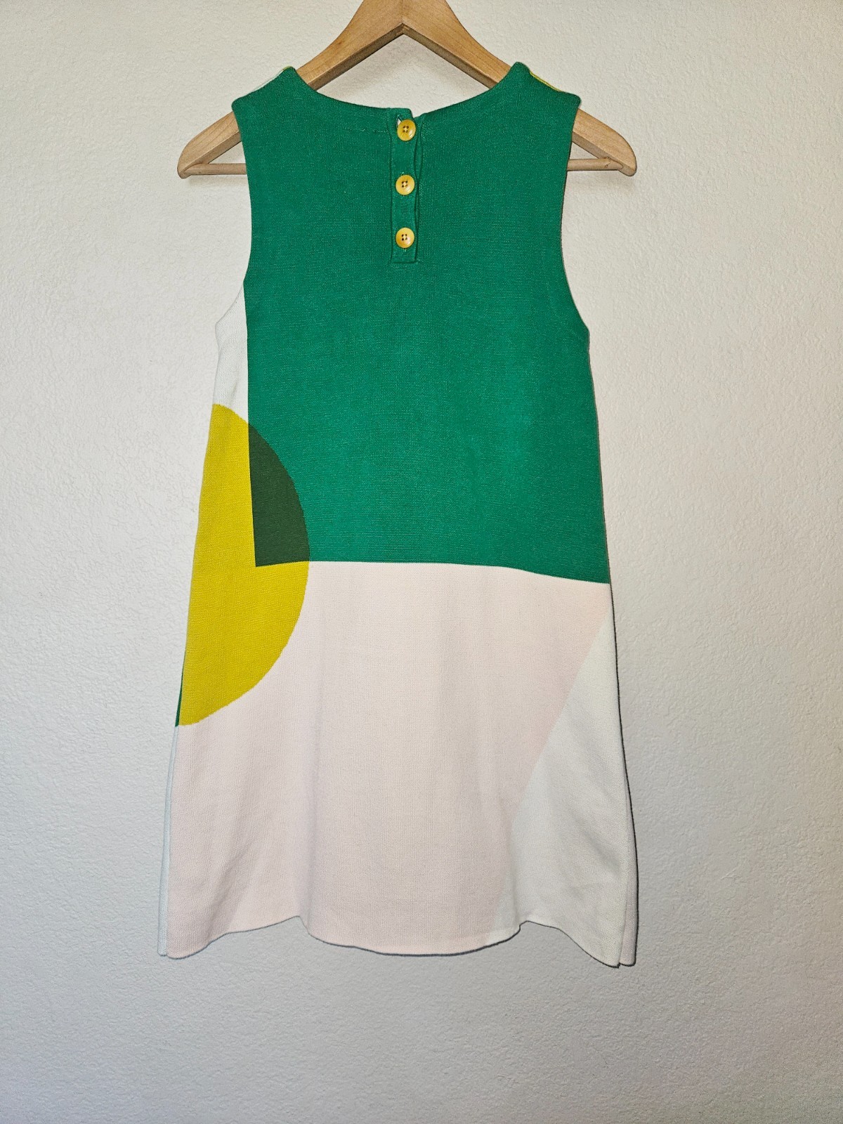 Moth Shapeshift Sweater Tunic Mini Dress Size XS Green Ivory Gold Anthropologie