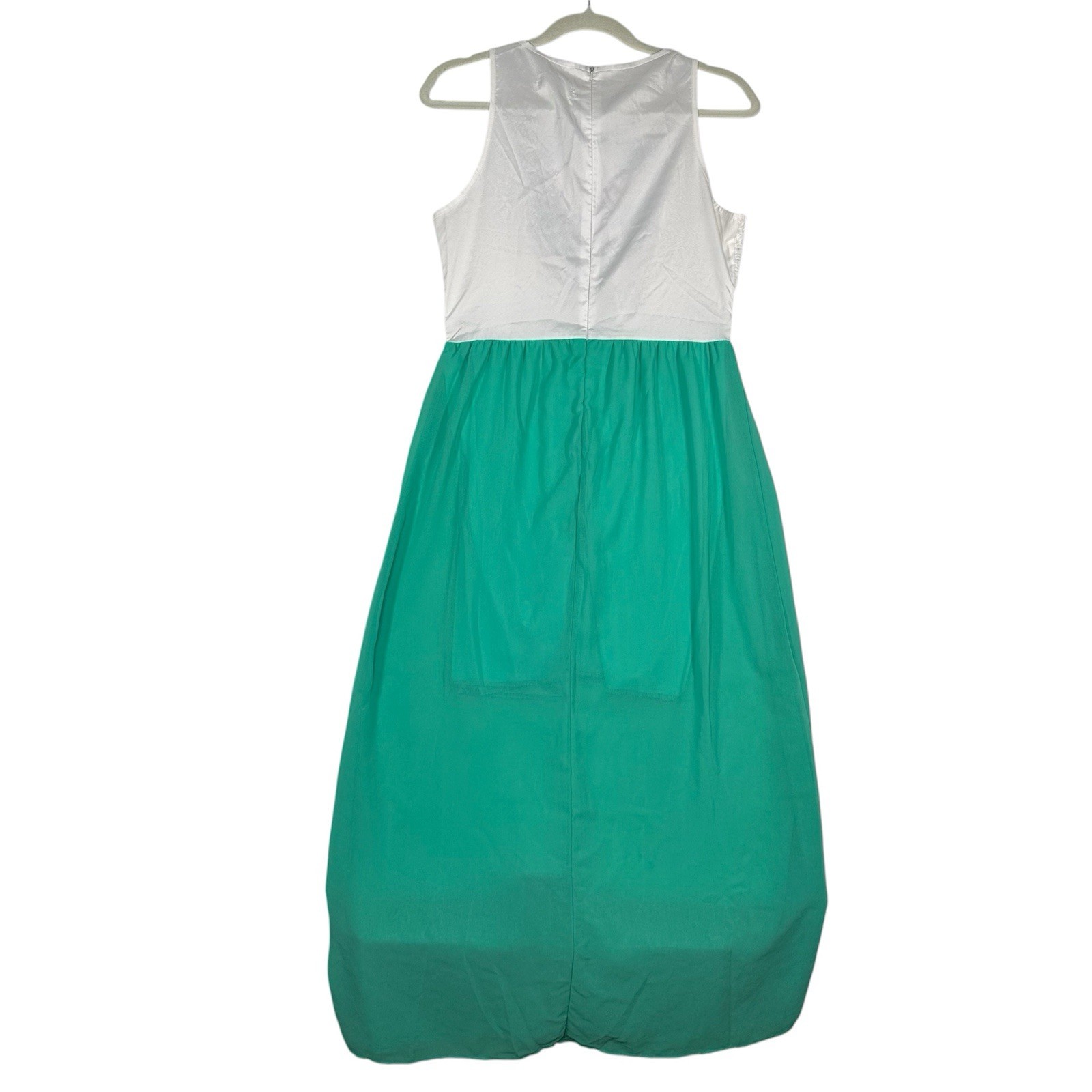 VIISHOW Geometric Maxi Dress M Emerald Green Boho Artisanal Tropical Vacation