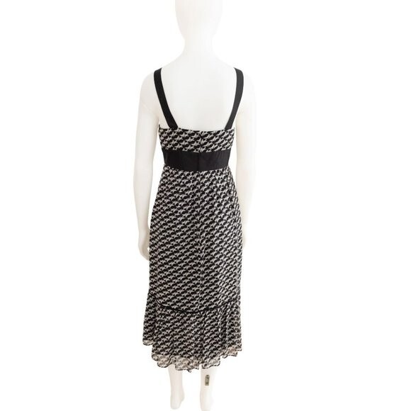 George Black and White Dove Print Sleeveless Dress – Size 10