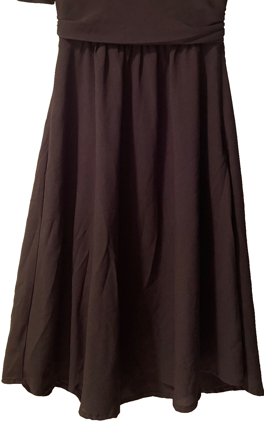 Review Dress Size 6 Black Pleated Ruffle Buttons Chiffon Fit & Flare Party Work