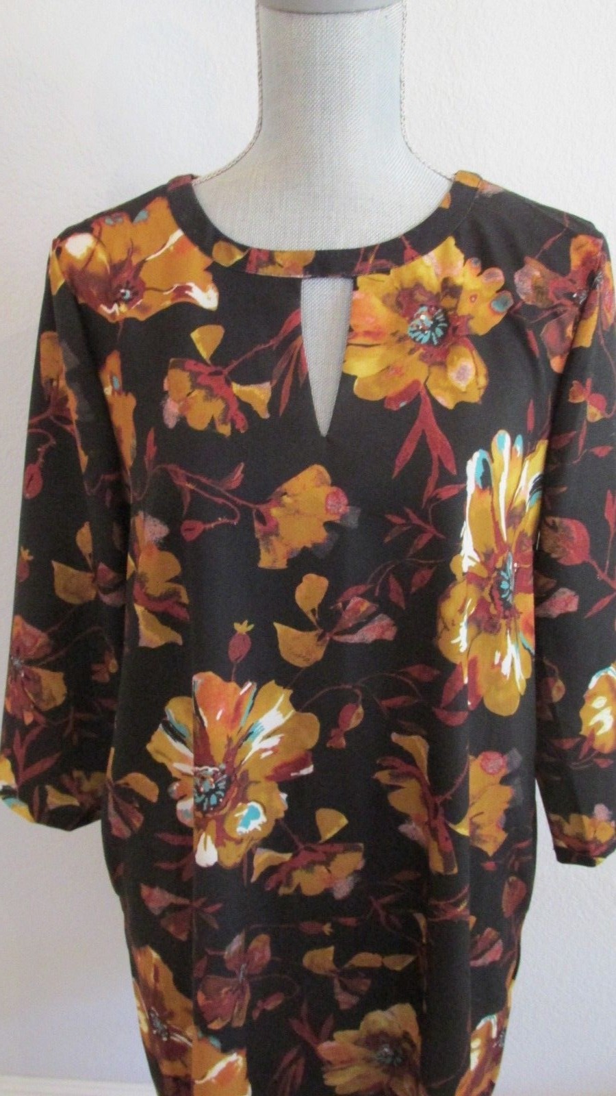 NWTD ECI NEW YORK M & L MULTI COLOR FLORAL A-LINE DRESS MSRP $98.00