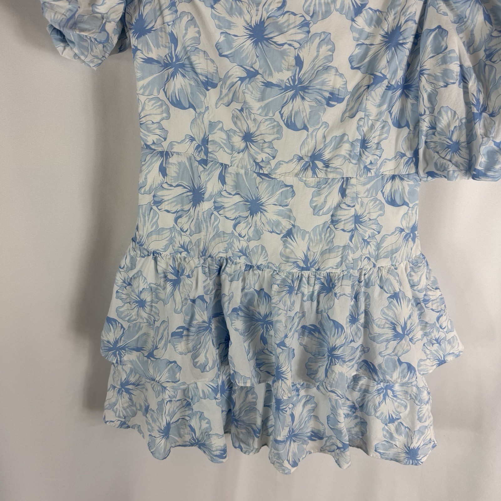 HELLO MOLLY LADYLIKE ETIQUETTE MINI DRESS floral white, light blue Size: M