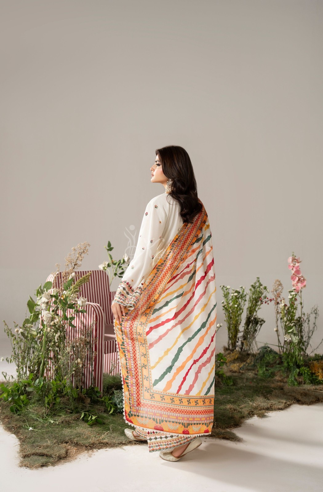 Karma Collection 3 Piece Stitched Embroidery Suit – KC-1581-Warm Cream