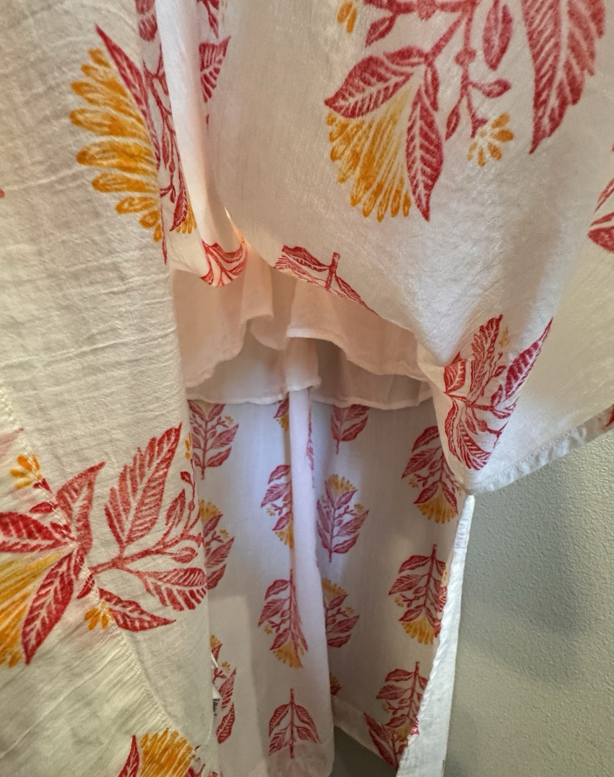 Old Navy White Pink Yellow Floral V-Neck Strappy Midi Sundress Pockets M