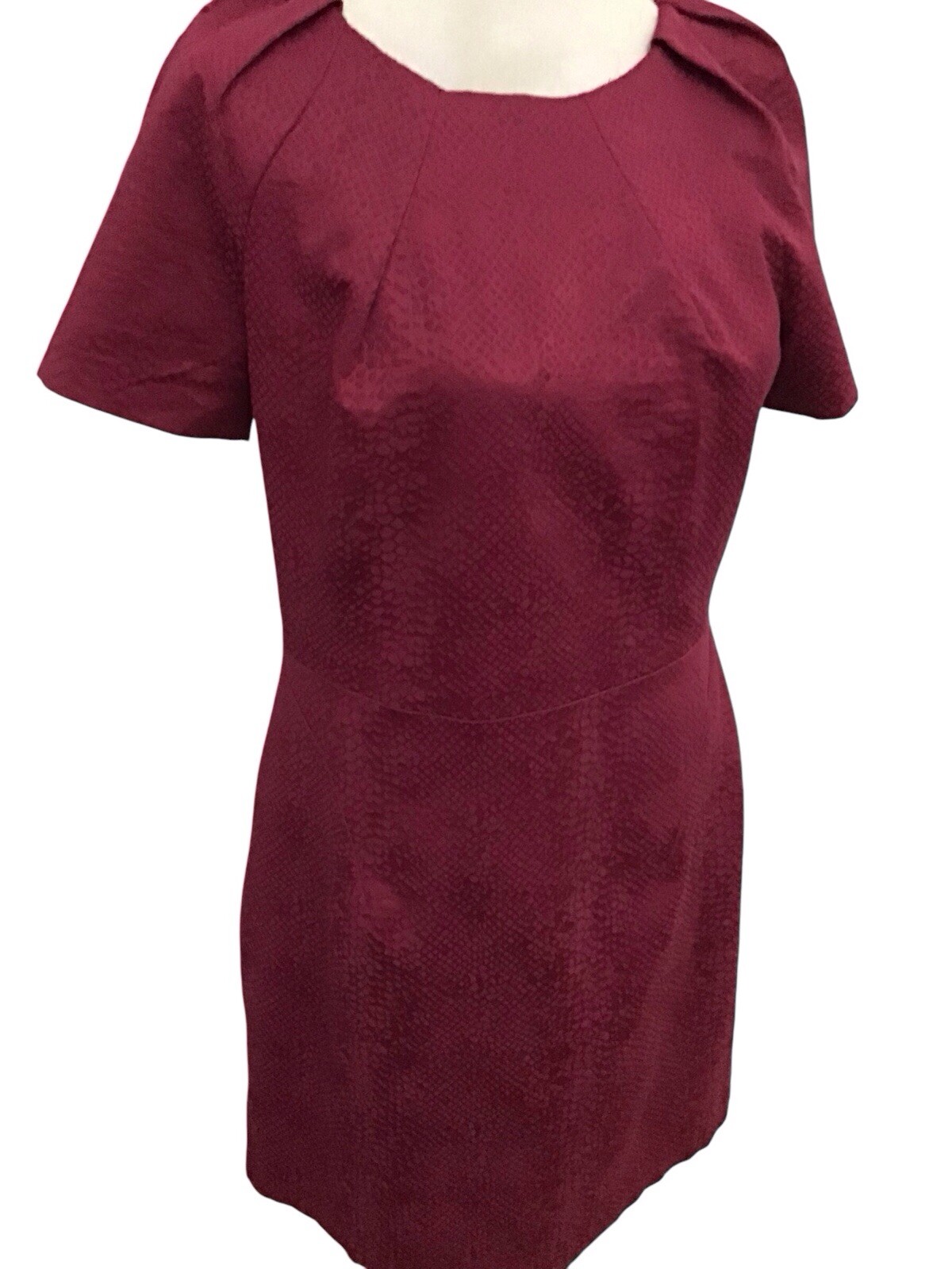 Coast Raspberry Pink Snakeskin Short 34” Dress Size 16 Ec Fit 14-16