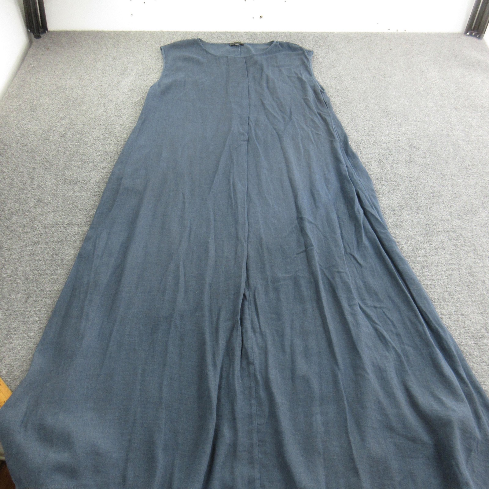 OSKA Dress Womens 3 Blue Viscose Blend Sleeveless Maxi Trapeze Swing Casual