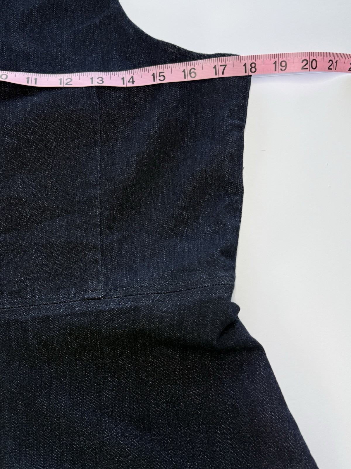 Banana Republic Size 10 Tall Blue Denim Solid A-Line Round Neck Zip Midi Dress