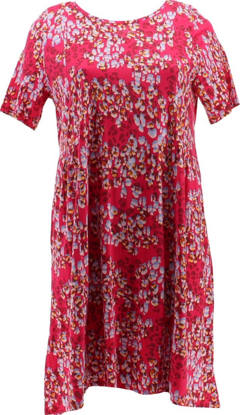 LOGO Lori Goldstein Petite Seamed Knit Midi Dress Fuchsia Animal PXL NWOT (1121)