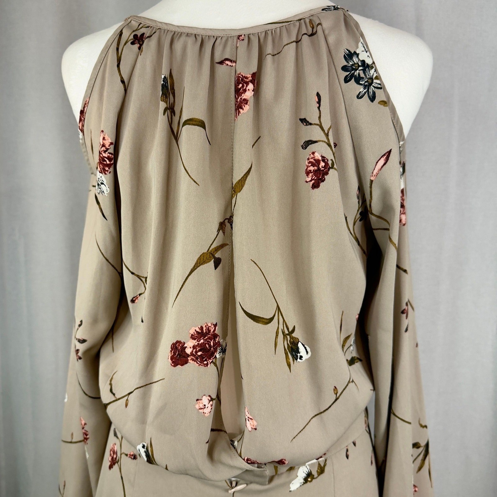 Floral Cold Shoulder Long Sleeve Fit & Flare Mini Dress