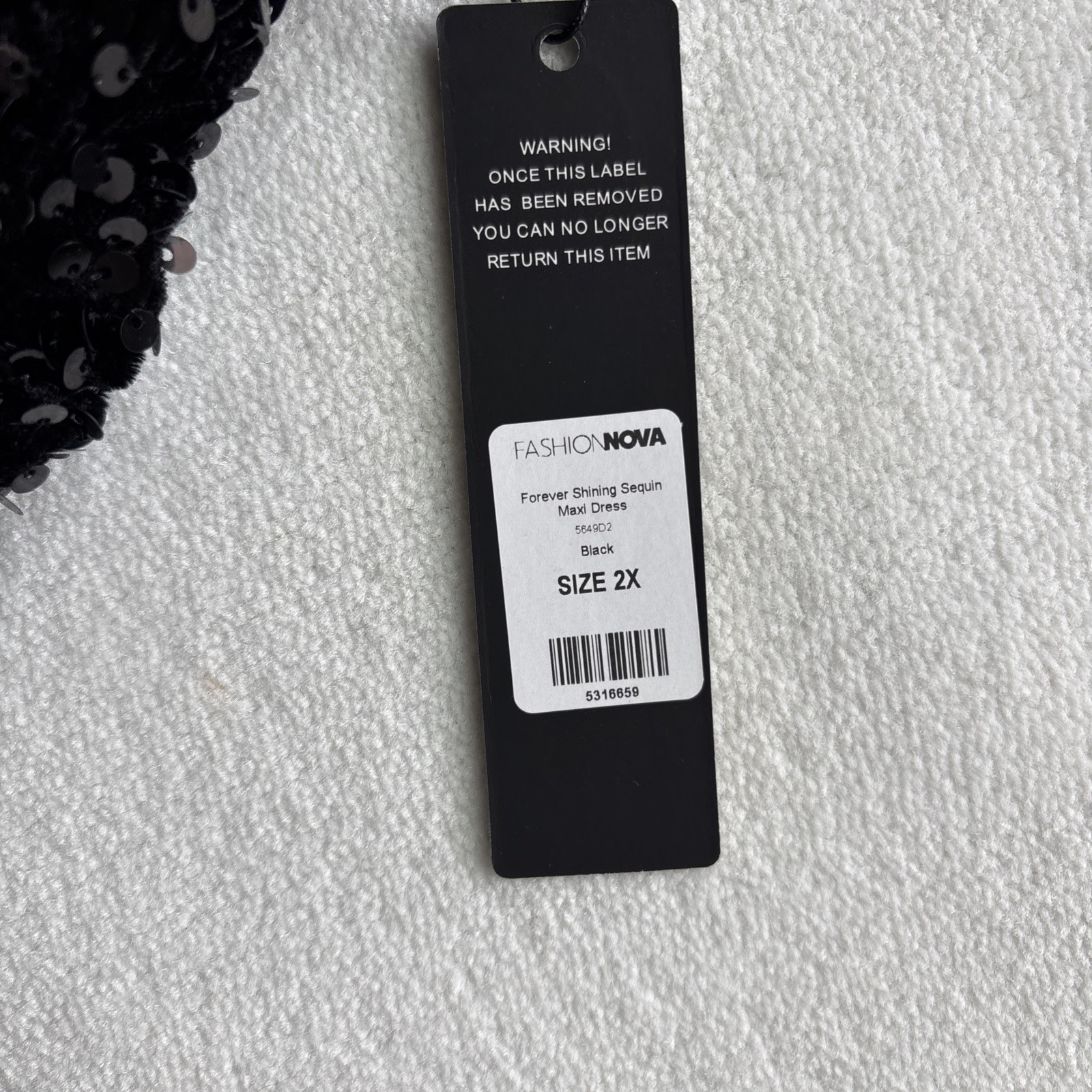 Fashion Nova Forever Shining Sequin Maxi Dress Women 2X Black Halter High Slit