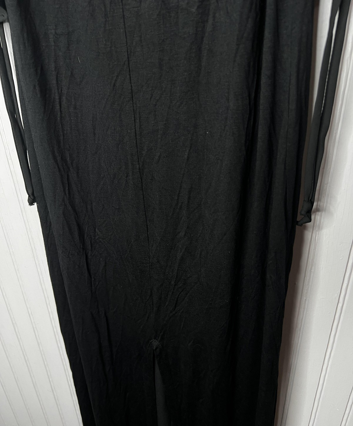 Green Envelope Casual Couture Dress Womens Large Black Ruffle Maxi Made USA