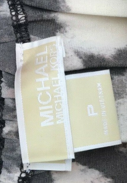 Michael Kors Print Dress black white grays cap sleeve Size P 2