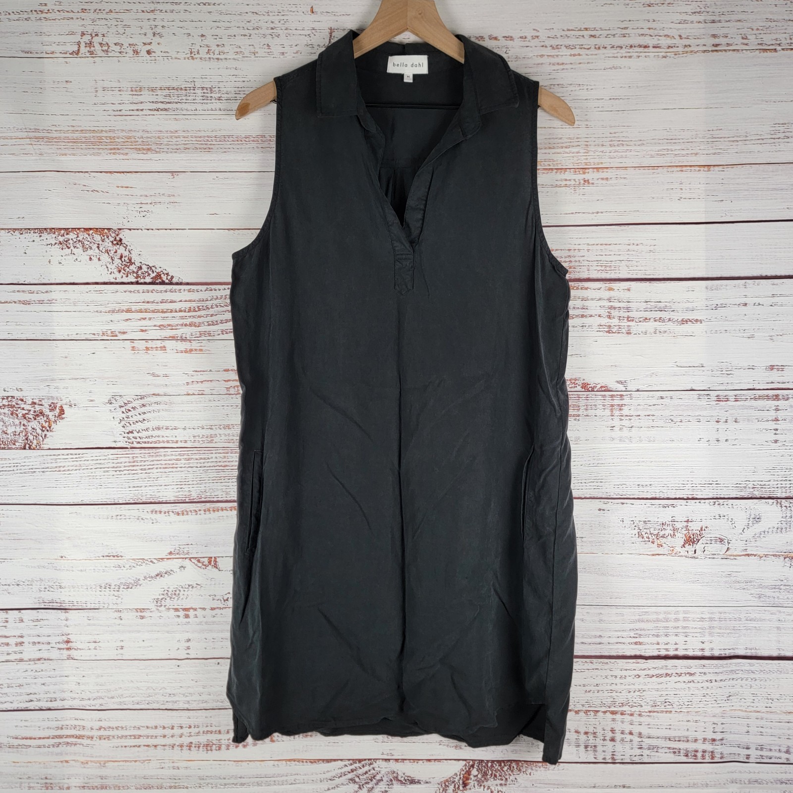 Bella Dahl Womens Size M Sleeveless A Line Dress Vintage Black