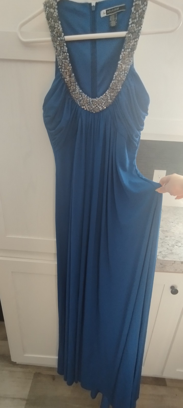 JS Boutique Blue PROM / Coctail / Wedding Dress Beaded Sleeveless Womens Size 6