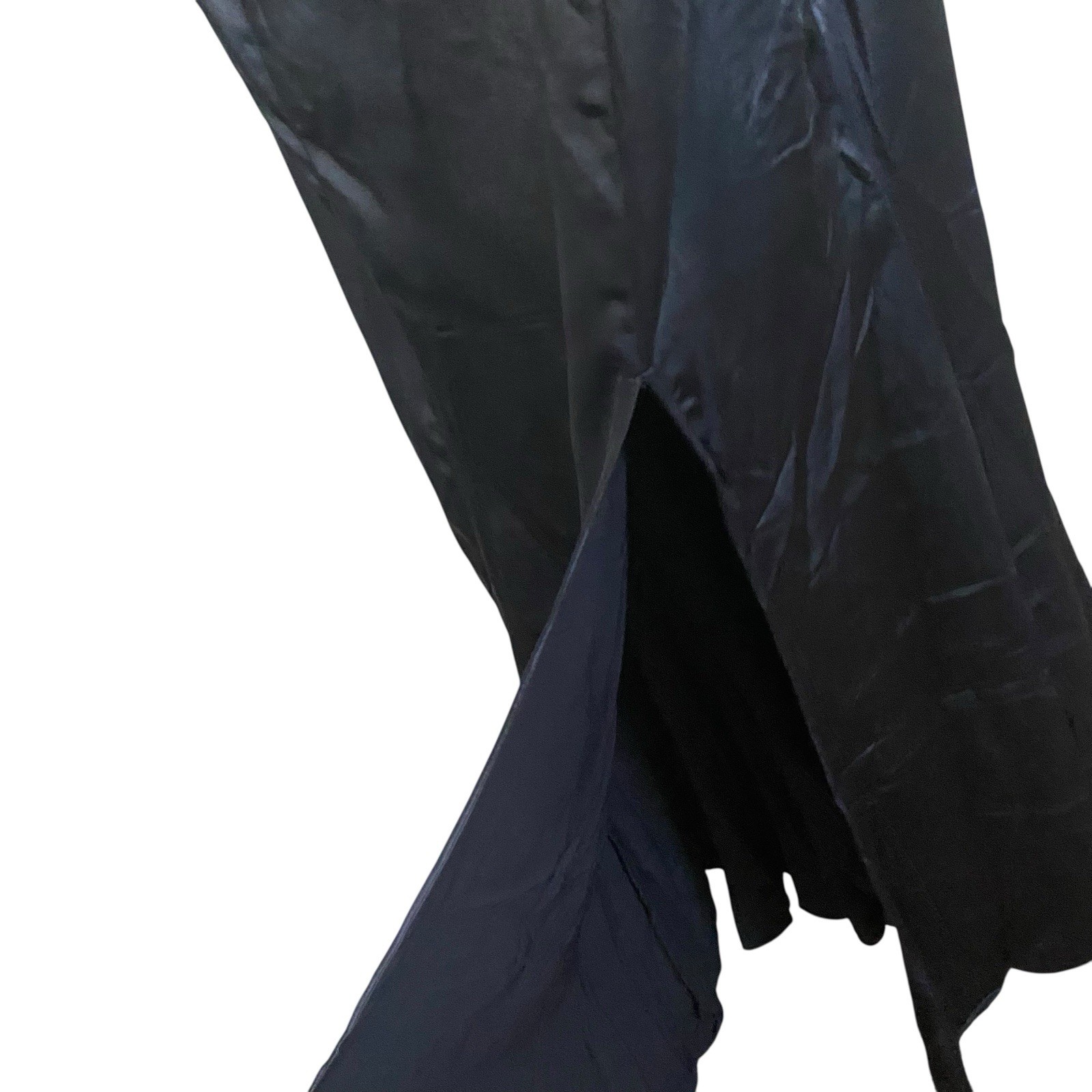 NWT Selfie Leslie Bronte High Split Gathered Bust Maxi Dress Ink Navy Blue Large