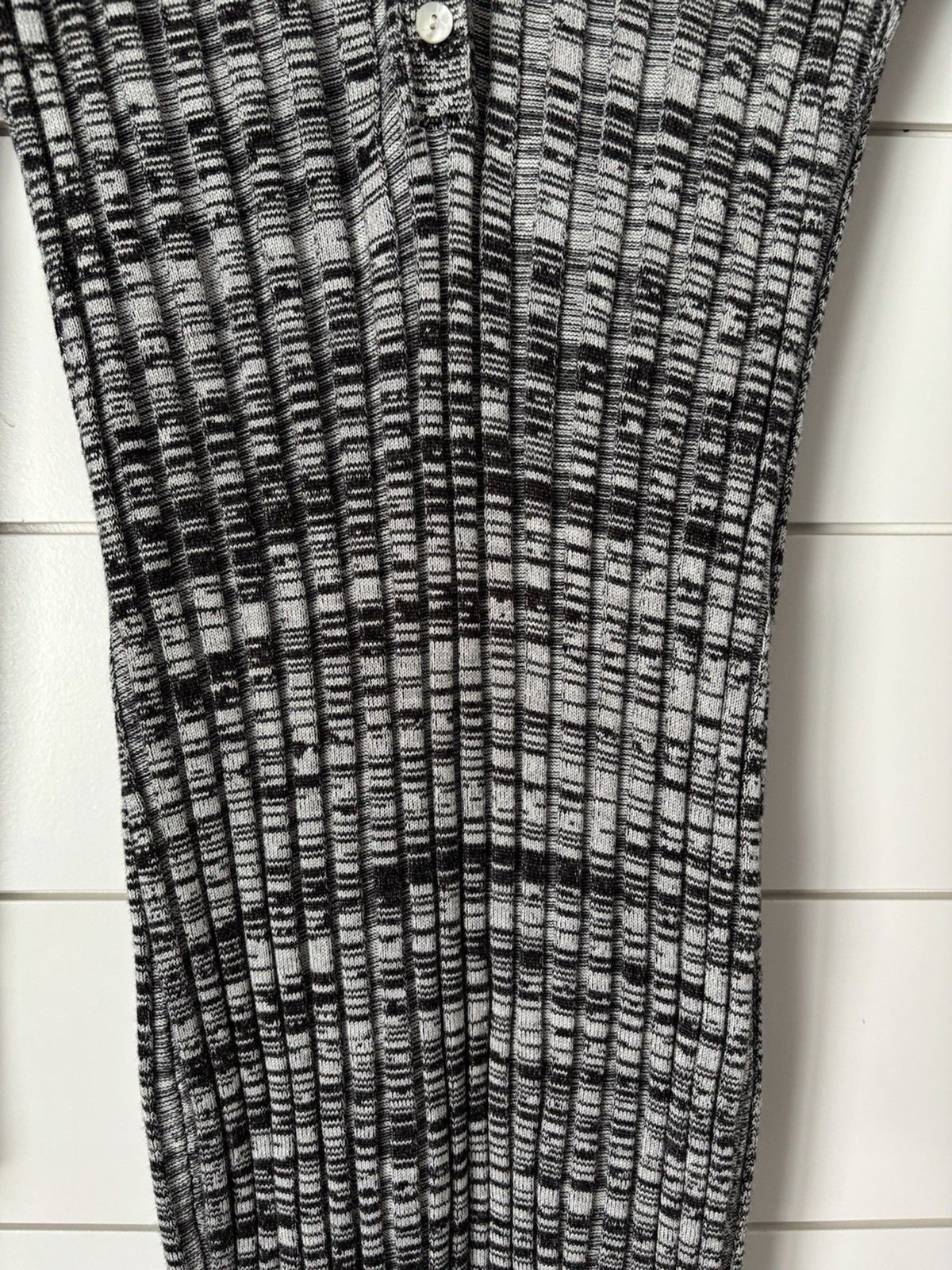 Willow & Wind Black White Gray Heather Ribbed Knit Henley Bodycon Dress Size S