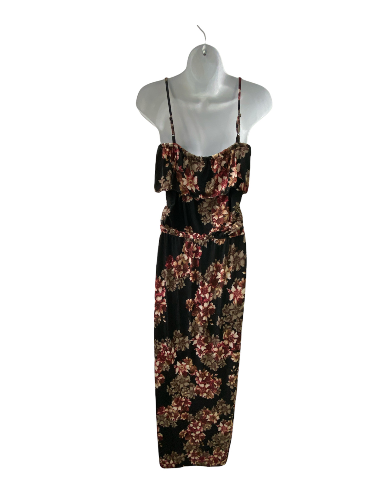 Peasant Maxi Dress Silk Blend High Low Floral Split Built In Shorts Woman’s XXL