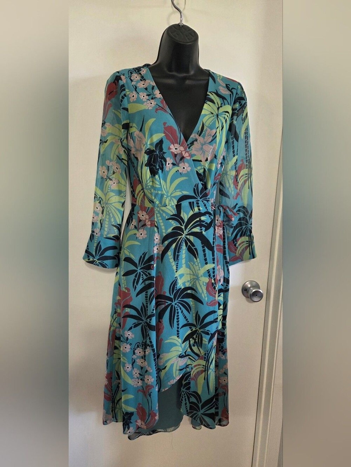 Bailey 44 Teal Abstract Asymmetrical Dress