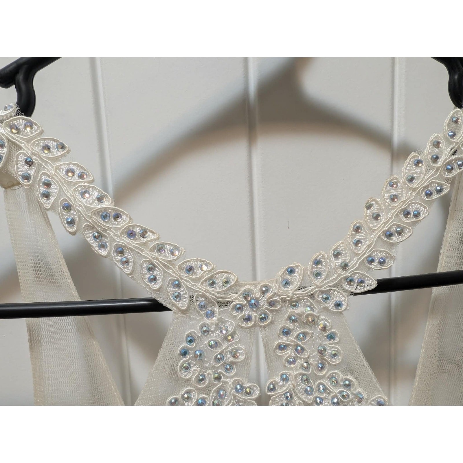 Dancing Queen Short Prom Hoco Formal Dress White Blue Iridescent Rhinestones M