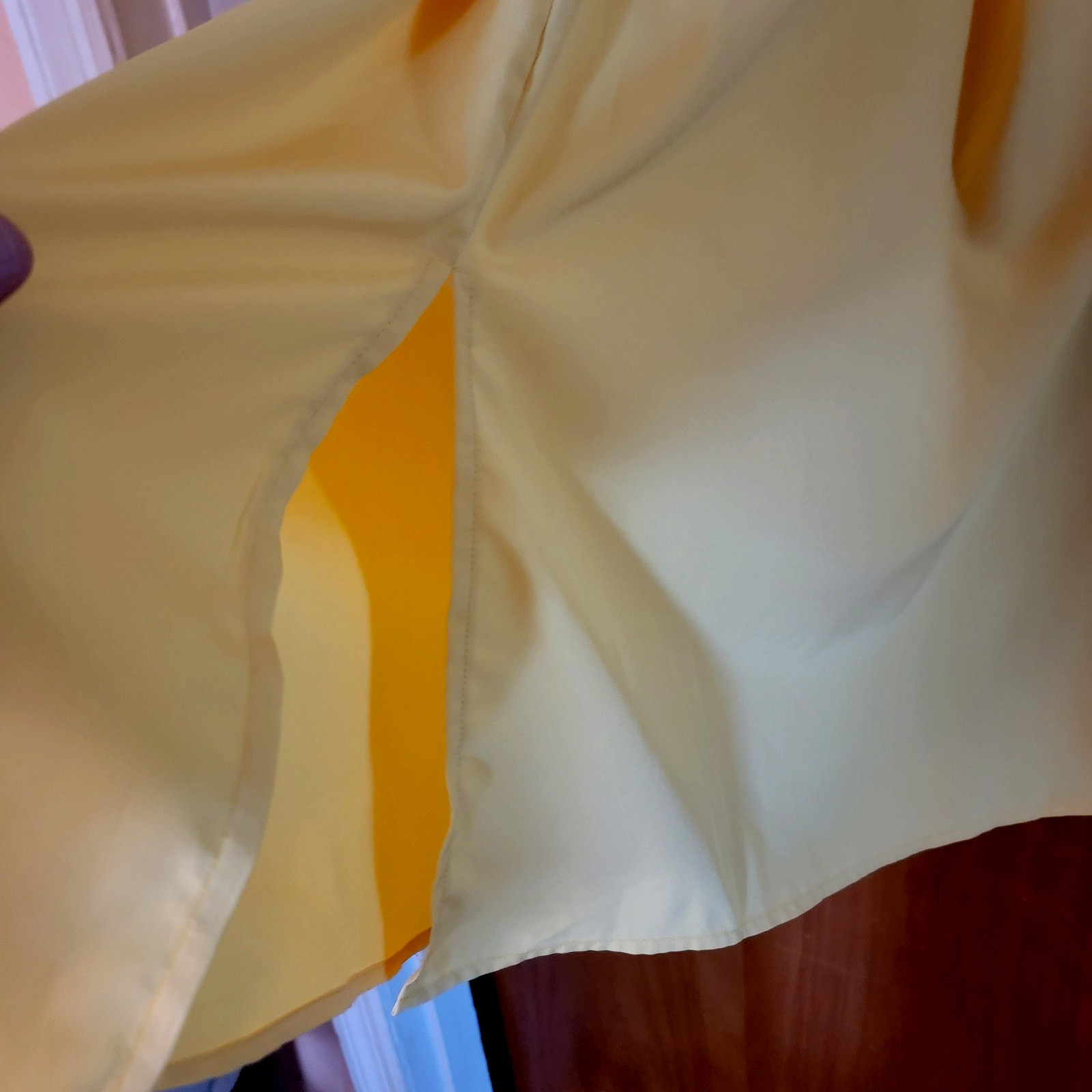 Pretty Yellow & Black Polka Dot Flared Dress sz 2XL Stretchy Bodice Unbranded