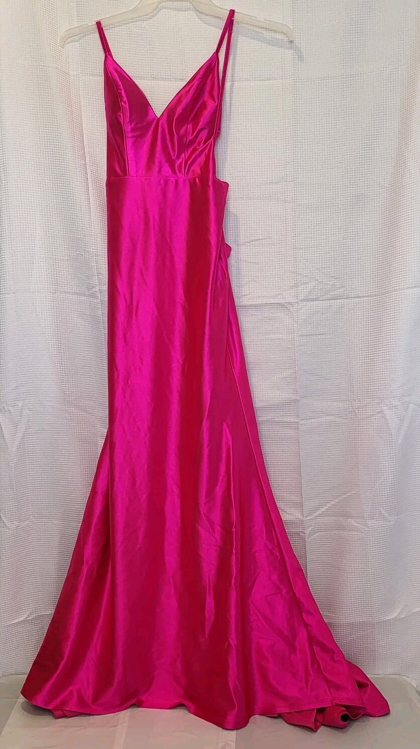 Pink Long Gown Backless For Womens Size 0 Pink Bow Sash At The Back