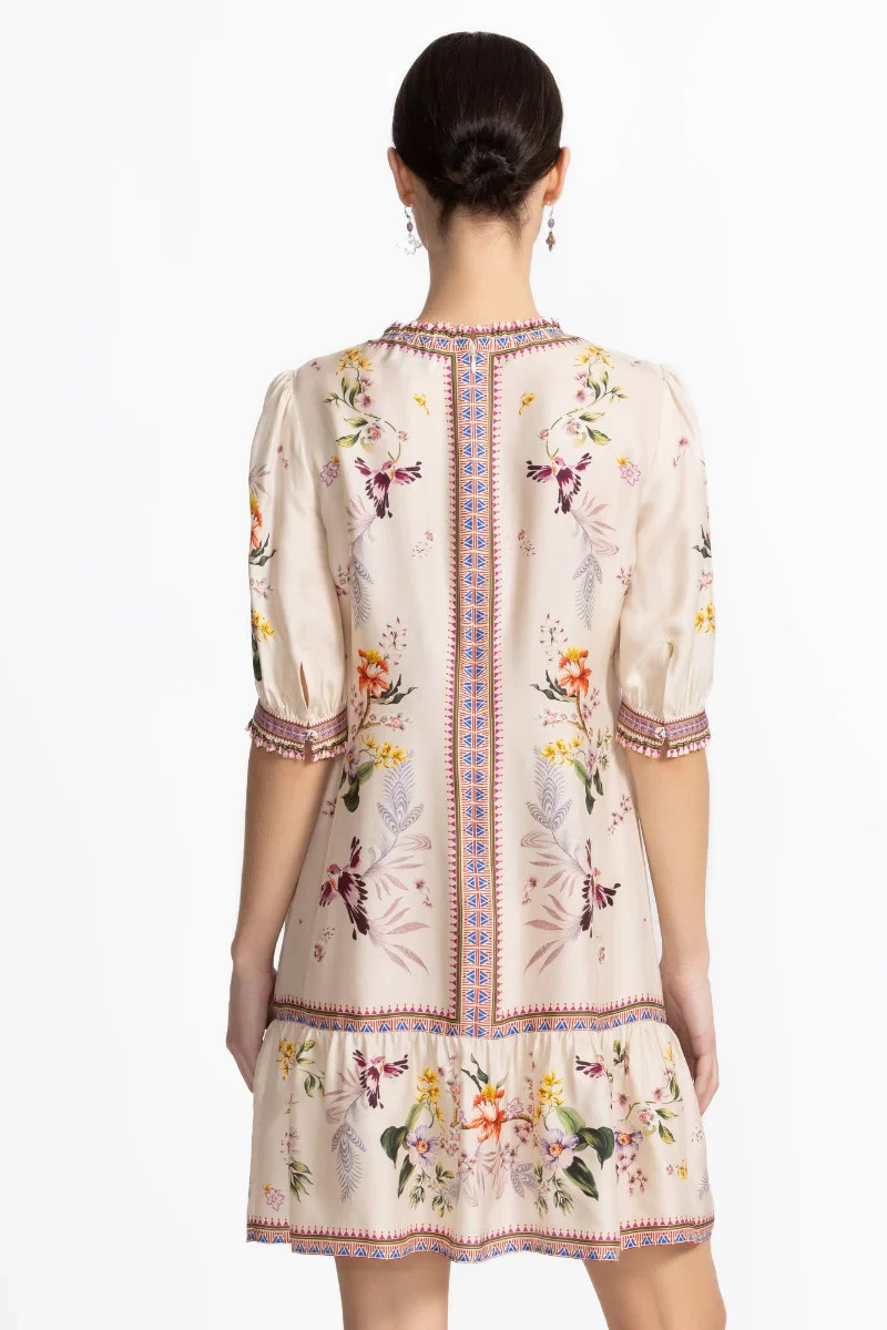 Johnny Was Silk Blend Loren Dress Willah Multi Floral White XL; NWT