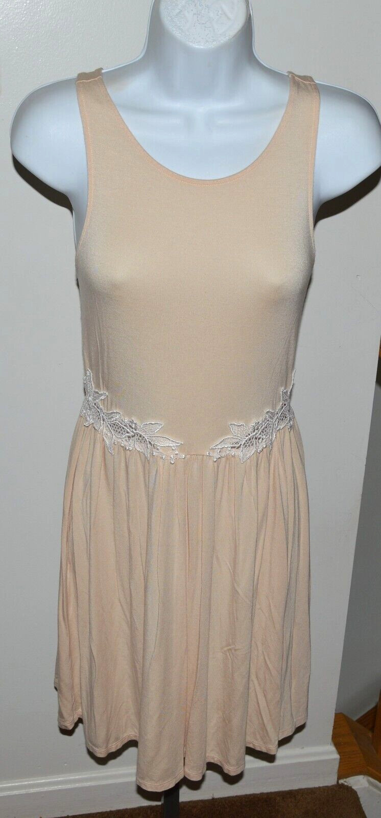 Kimchi Blue Beige w/White Lace Sundress Ladies Sz S