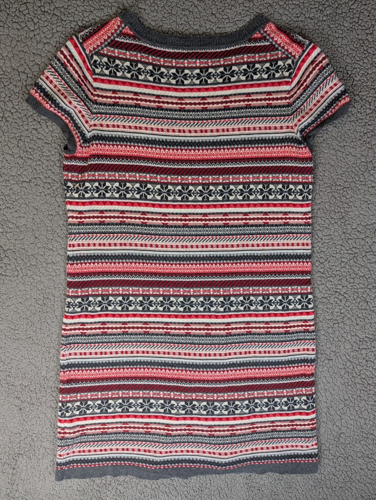Tommy Hilfiger Fair Isle Knit Sweater Dress Women’s XL Red Midi Holiday Winter