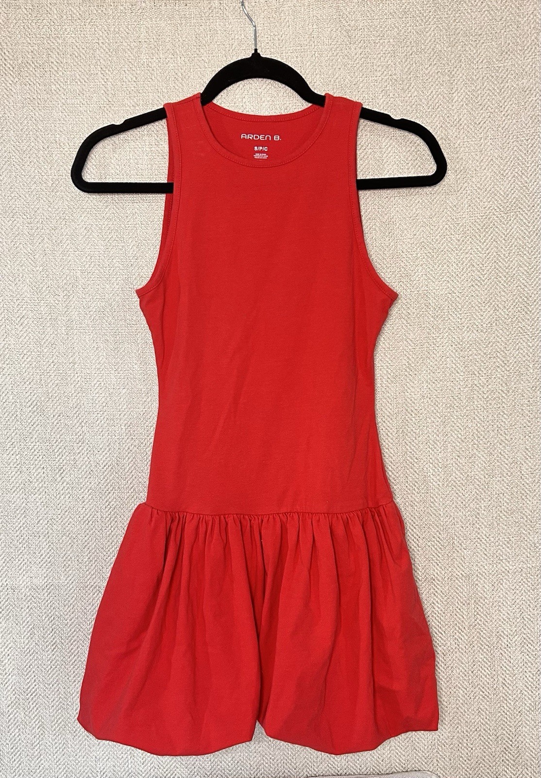 Arden B. Drop Waist Bubble Hem Sleeveless Mini Tank Dress Knit S