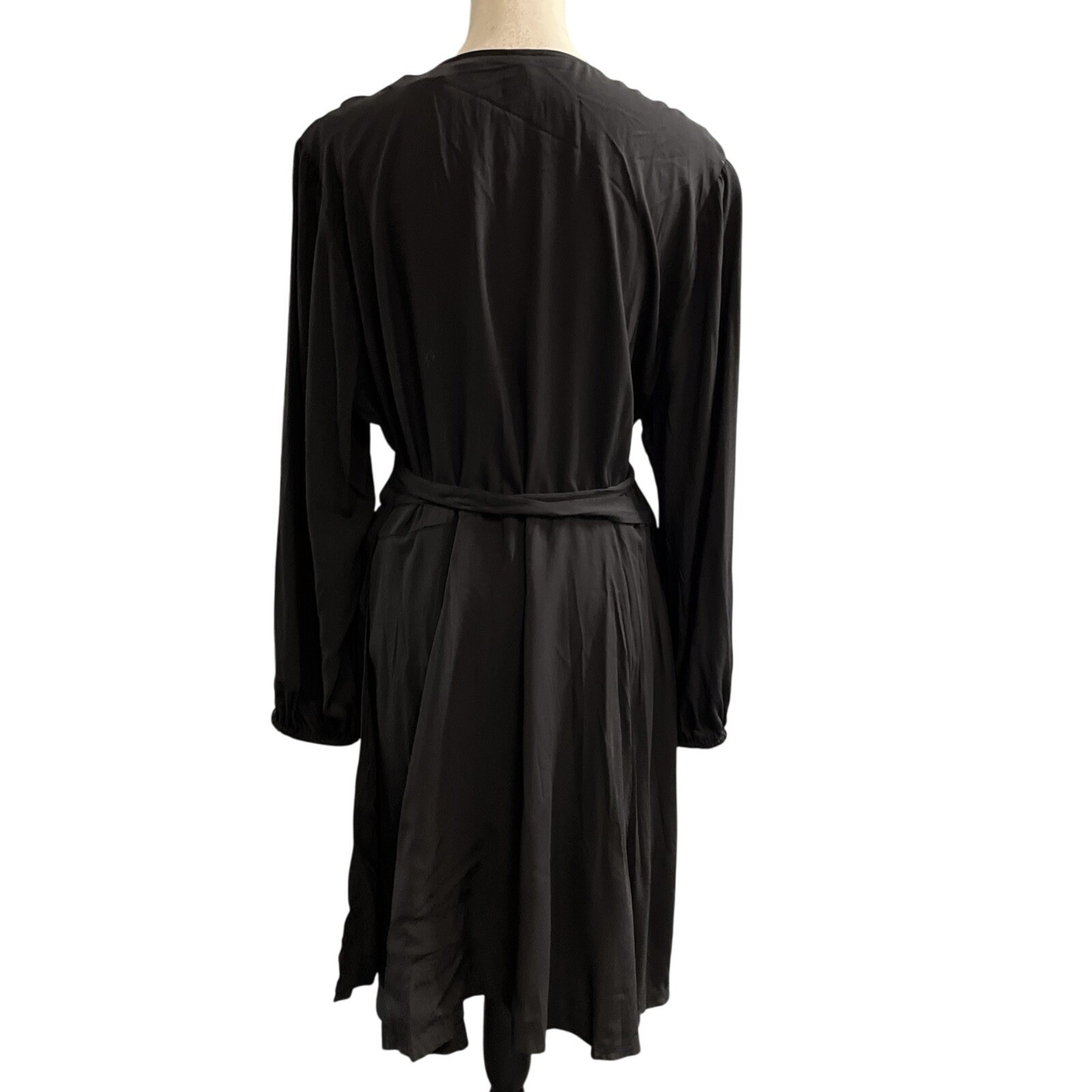 Old Navy Dress Womens XL Black Wrap Midi Lightweight Classic Minimalist Party