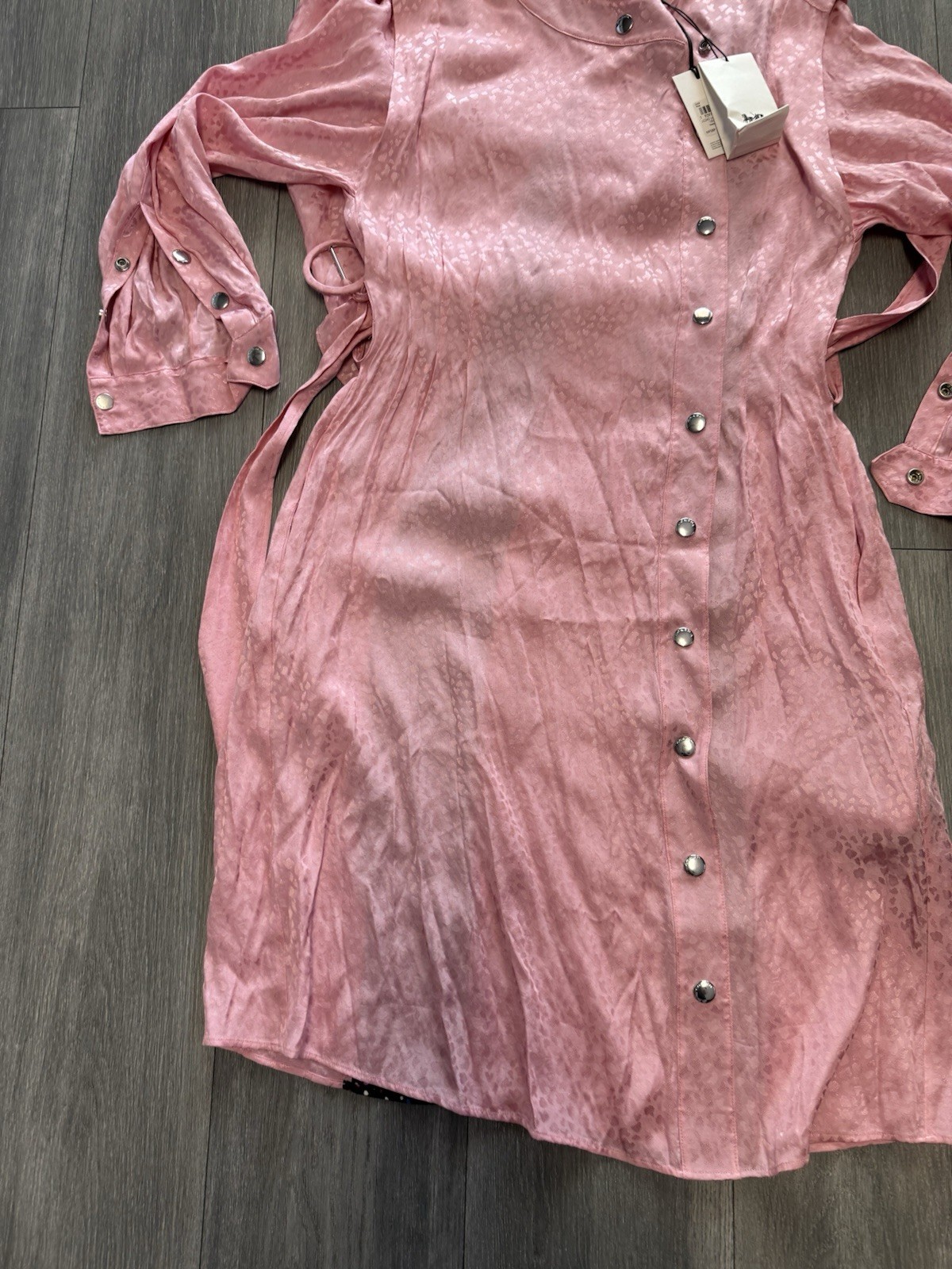 $650 Coach Texture Drape A-Line Shirtdress Womens Size 00 Pink 10011208JAX New