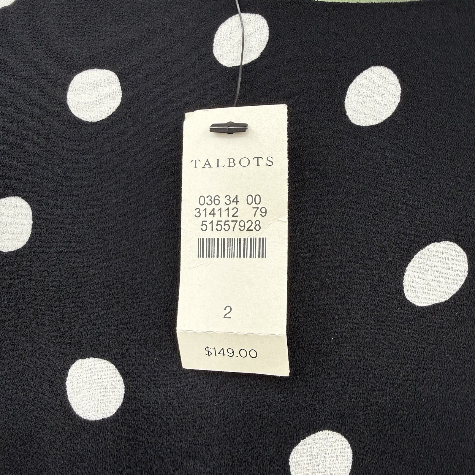 Nwt’s Talbots Black White Polka Dot Dress Ruffle Sleeve Hem Sz 2 Classic Retro