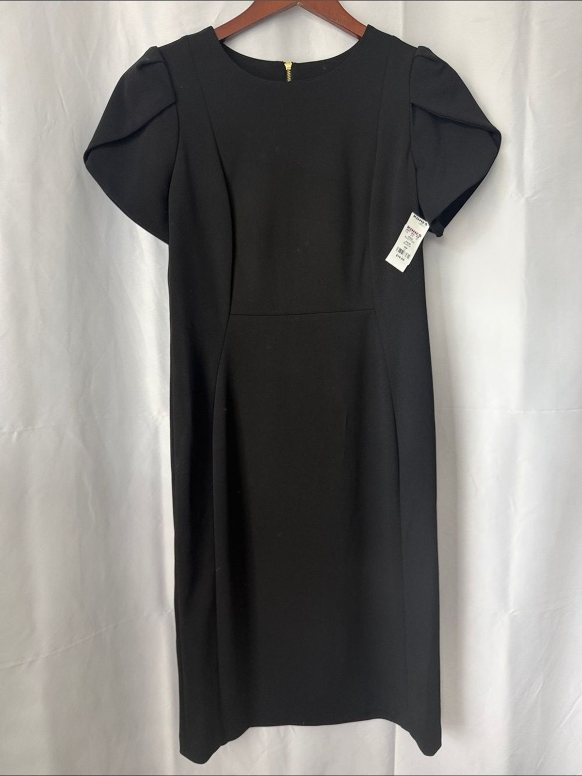 Classic Black tulip Sleeve Sheath Dress