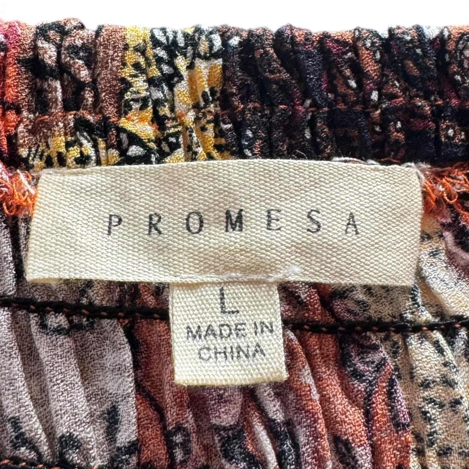 Promesa Patchwork Stretch Maxi Sundress Boho Blue Orange Yellow Floral Large