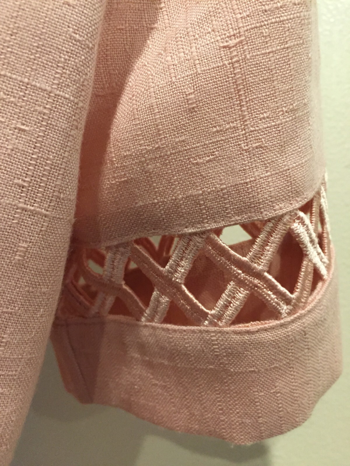 Leslie Fay Button-down Dresses, SZ 10 Pink, Open X-trim on sleeves & Hem Vintage