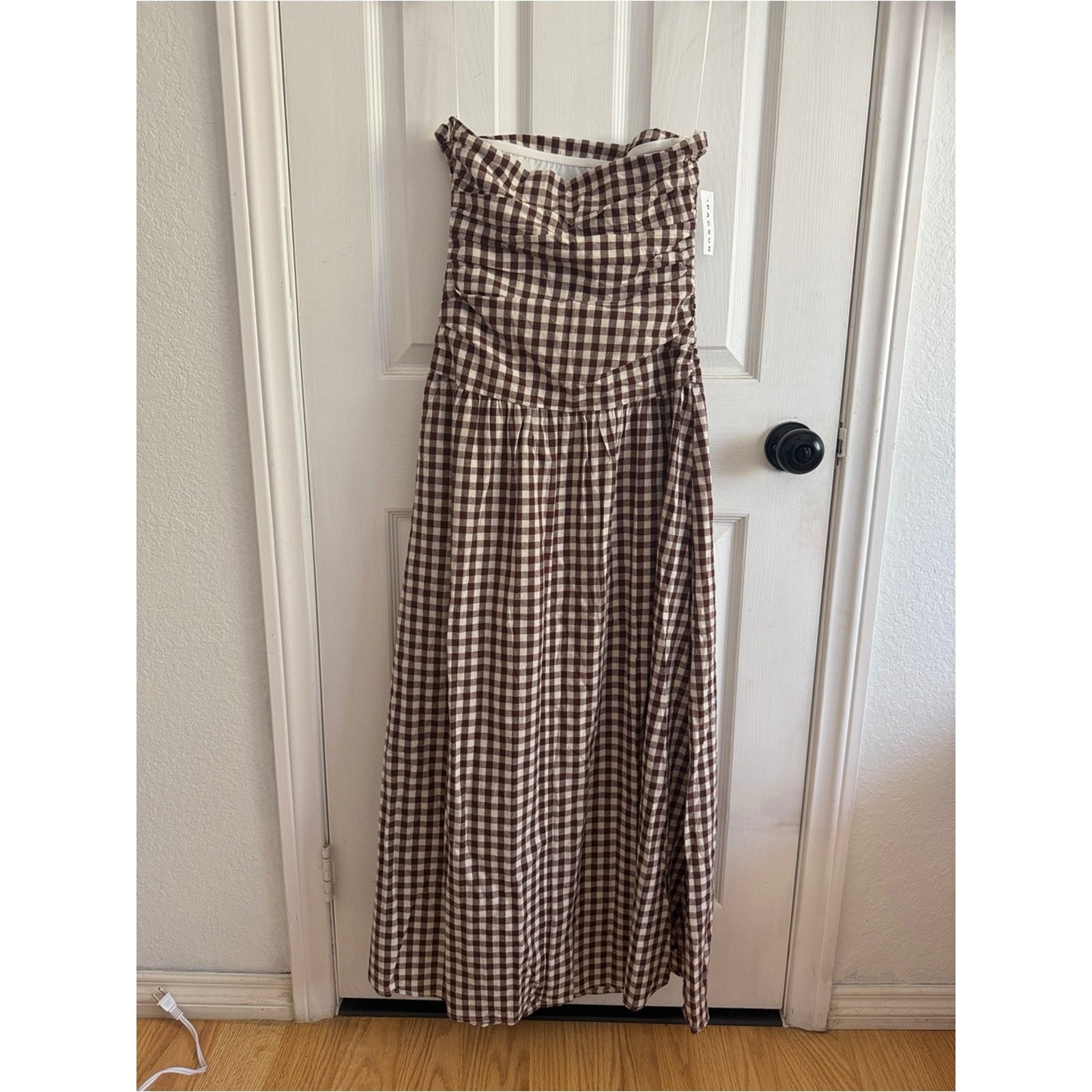 Your Favorite Gemma Strapless Gingham Maxi Dress Size Small