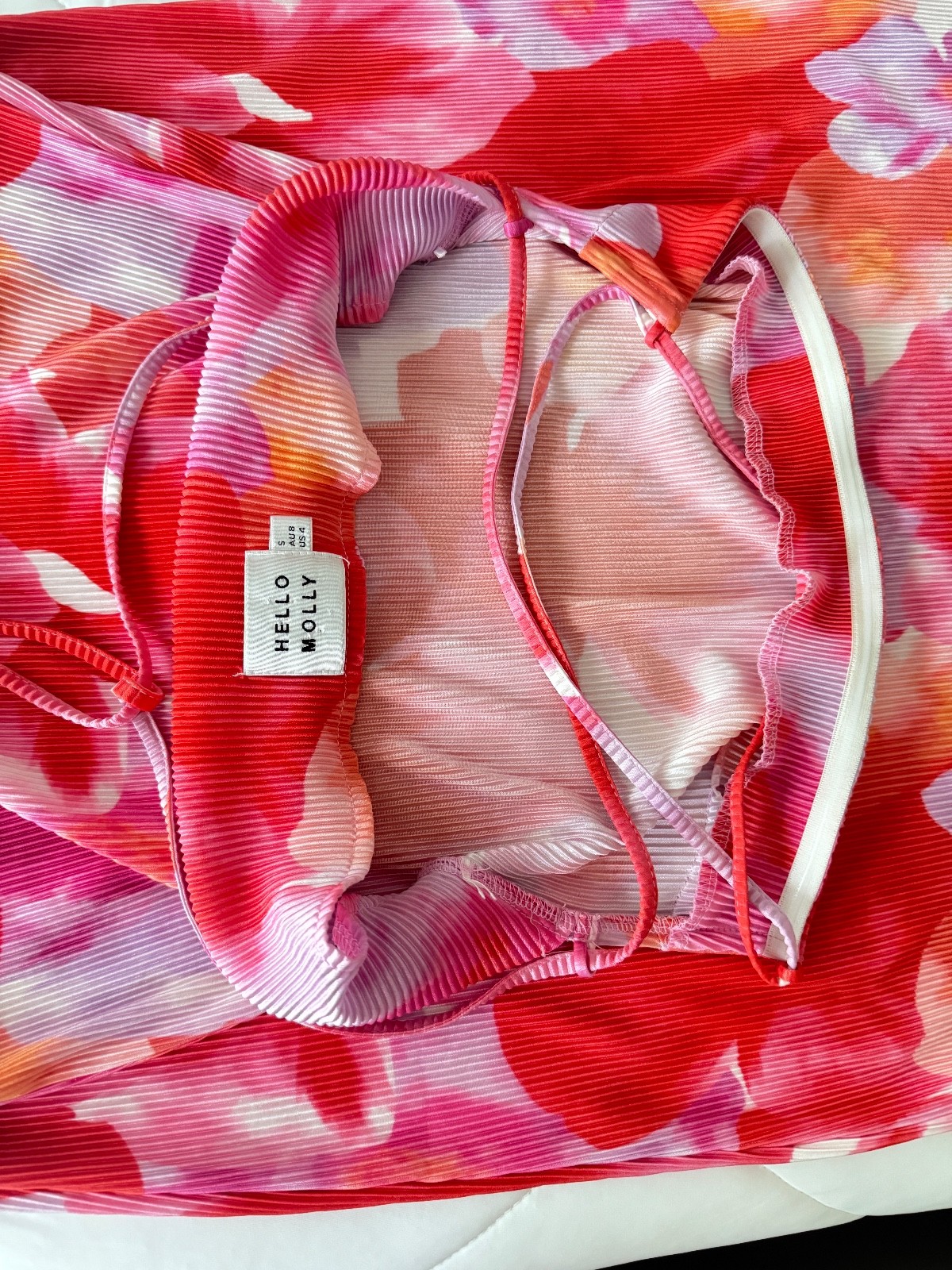 Hello Molly Keep Moving Forward Strapless Lace-Up Maxi Dress Pink Floral Size S