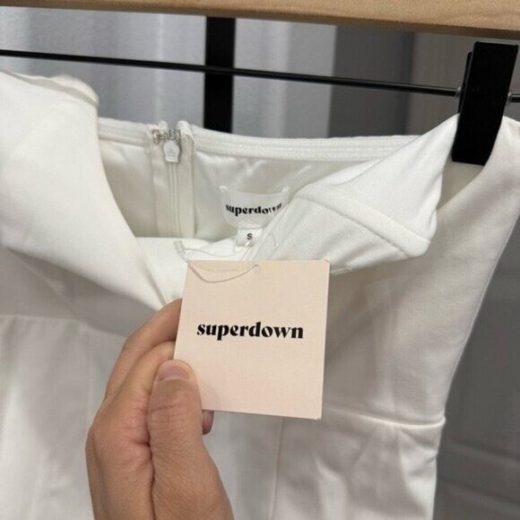 Superdown Strapless Mini Dress White Size Small Revolve NWT Evening Bachelorette