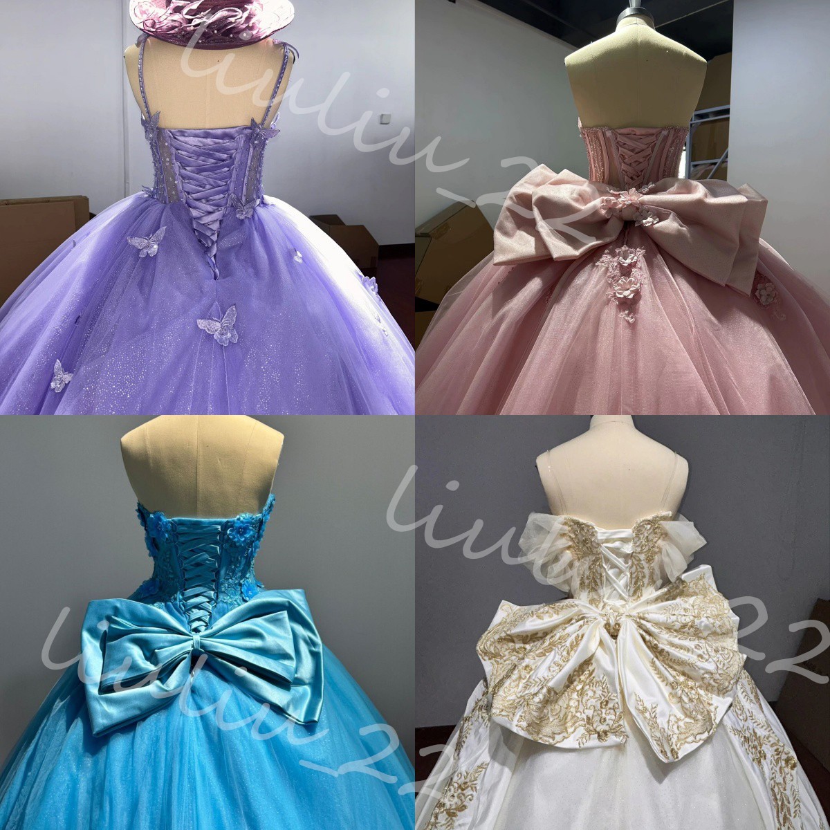 Lavender Quinceanera Dresses Off Shoulder Sweet 16 Bowed Puffy Sleeve Ball Gowns