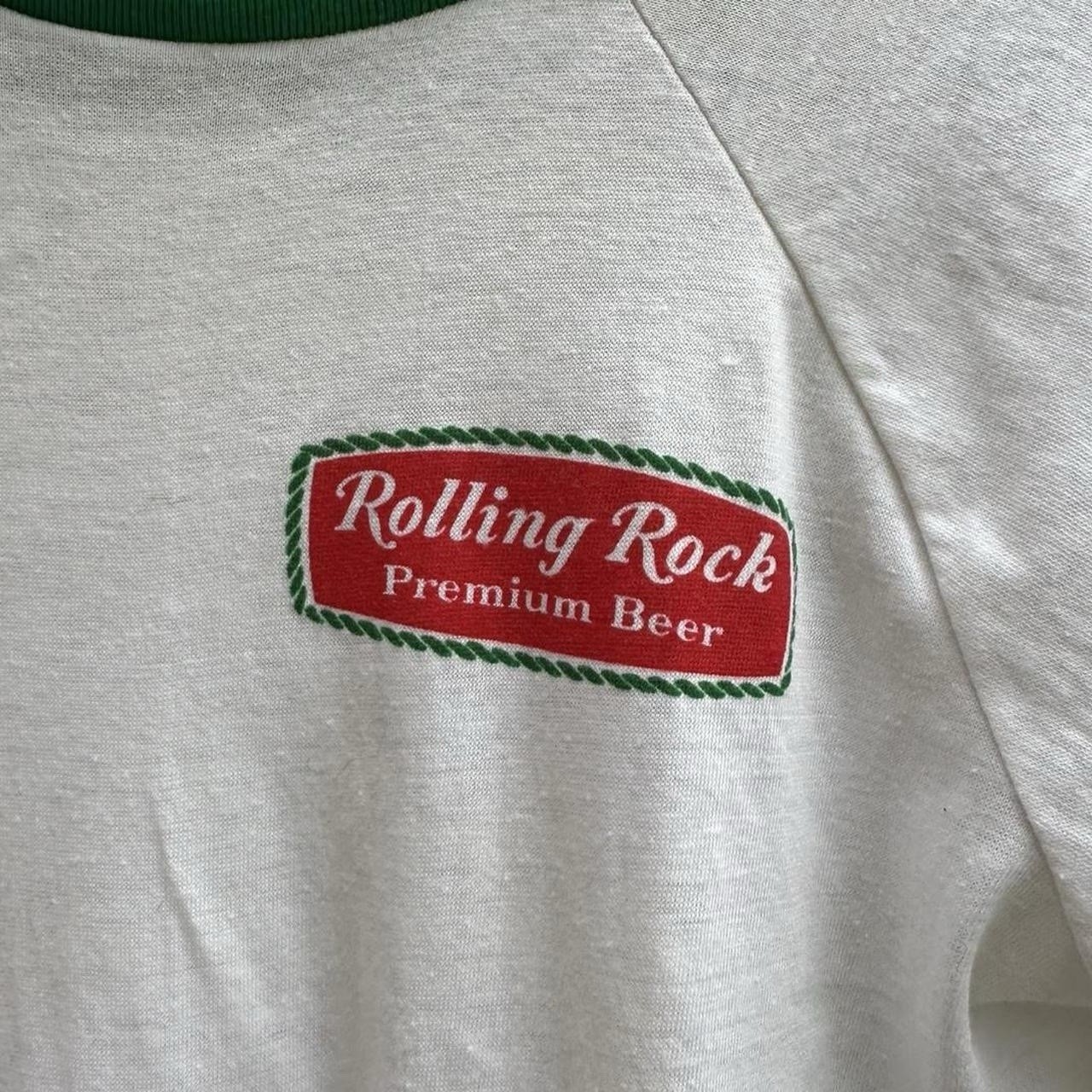 Handmade Reworked Upcycled Vtg Ringer Rolling Rock Tee Patchwork Dress Women M/L